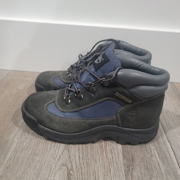 Timberland Boys Field Boot Blue Kids Size 4.5 Lace Up Work Boots - Picture 2 of 8